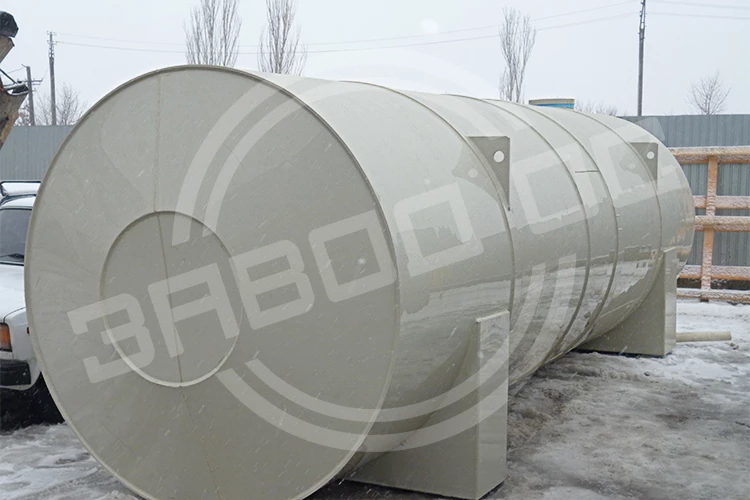 Дренажный подземный резервуар с конусными торцами